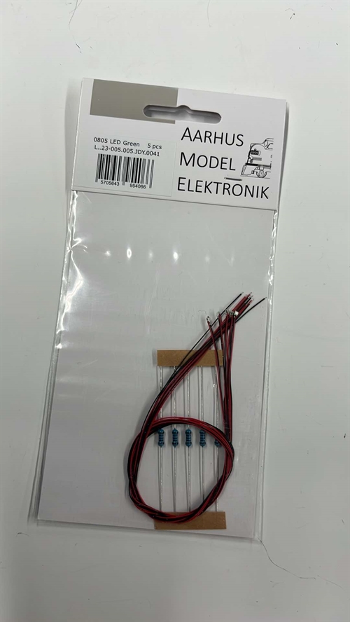 Aarhus Model Elektronik 0041 3 v LED, grøn, 5 stk pakke